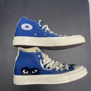 Converse Blue High-Top Kids Sneakers with Eye Design